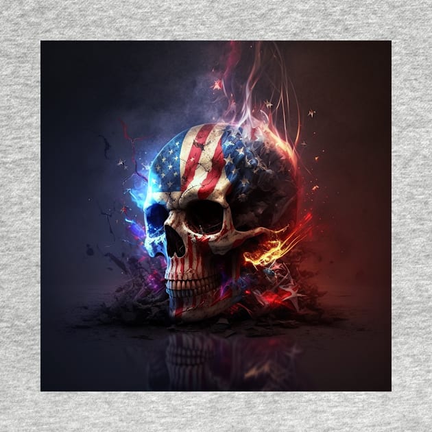 American Flag and Skull Art by Jades-Corner